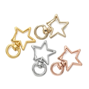 Star shaped metal lobster clasps in gold silver rose gold and light gold finishes