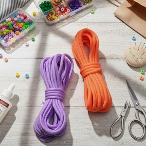 5mm core-spun nylon paracord in orange and purple for DIY handmade jewelry weaving