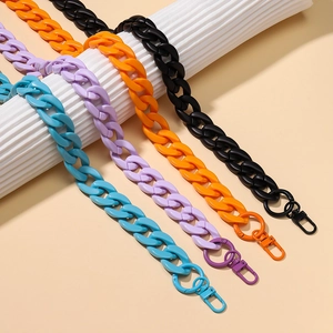 Acrylic Alloy Chunky Bag Chain DIY Replacement Shoulder Strap For Women Handbag Crossbody Bag Solid Color Accessories
