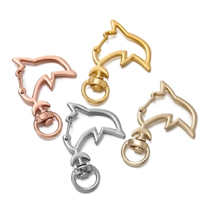 Set of four colorful dolphin shaped alloy lobster clasps for DIY jewelry and keychains