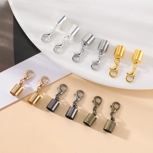 DIY jewelry lobster clasp sets with end caps in various metallic finishes and colors
