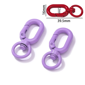 Macro detail of alloy lobster clasp with dimensions 39.5mm by 16mm in colorful finish