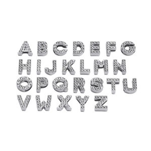 Set mit 26 Buchstaben-Anhängern aus Legierung mit Strasssteinen für DIY-Armbänder