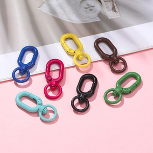 Colorful alloy lobster clasps with 360-degree swivel rings for DIY jewelry projects