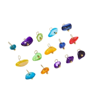 Natural stone and alloy pendants in assorted colors for DIY jewelry making