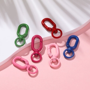 Six colorful matte swivel lobster clasps for DIY jewelry and bag accessories