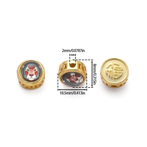 Makroaufnahme der 10,5mm Löwen-Zodiac-Perle mit Fu-Zeichen für DIY-Schmuckherstellung