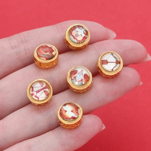 Goldene Sternzeichen-Perlen mit hohlgeschnittenen Mustern für DIY-Schmuck