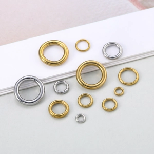 Polished stainless steel seamless jump rings in gold and silver for jewelry making