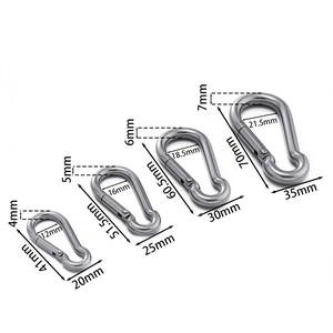 304 stainless steel pear-shaped snap hooks in four sizes for bags and backpacks
