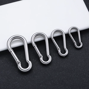 304 Stainless Steel Snap Hook Carabiner Pear Shaped Spring Clip For Backpack Keychain DIY Jewelry Making Hardware Accessories