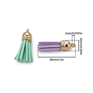 Pack of 38mm CCB plastic mini tassels with gold caps for DIY earring and necklace jewelry