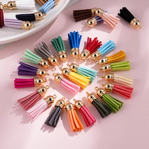 3.8cm Mini Faux Suede Tassels With CCB Caps For DIY Earrings Necklaces Jewelry Making Handcrafted Accessories Charms
