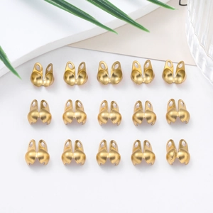 Embouts de cordon pliables en acier inoxydable doré mat pour bijoux DIY