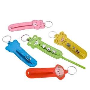 Animal print faux leather keychains featuring cute bunny, bear, and tiger designs