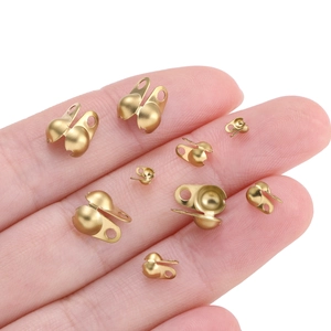 Calottes et cache-nœuds en acier inoxydable doré pour création de bijoux DIY, tailles variées