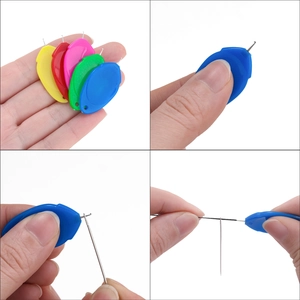 Five-color acrylic and stainless steel needle threaders for fast DIY sewing assistance