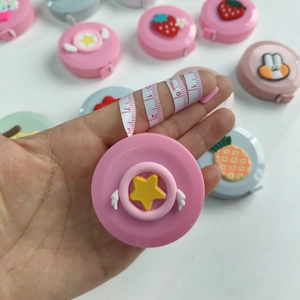 Pink cartoon star-shaped retractable measuring tape 150cm for sewing and body measuring