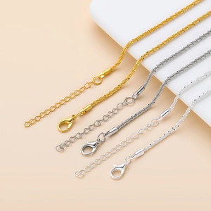 Collar de Cadena de Cobre Minimalista para Hombre Mujer DIY Joyería Cadena de Clavícula Simple Versátil Con Cierre