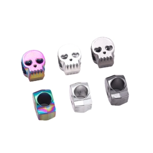 Retro colorful skull charms with heart eyes for DIY bracelets in silver and rainbow
