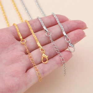 Collares de cadena para clavícula DIY en oro y plata con cierre de mosquetón simple