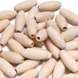 Natural Hemu Wood Beads Oval Spindle Shape Loose Spacer Beads For DIY Jewelry Making Necklace Bracelet Home Decor Accessory