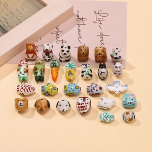 Handmade Ceramic Animal Beads Fruit Porcelain Loose Spacer Beads For DIY Jewelry Making Bracelet Necklace Findings Craft