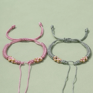 Hand-Woven Peach Blossom Knot Adjustable Cord For DIY Bracelet Making Nylon Thread Colorful Ethnic Style Jewelry Finding For Women