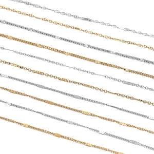 Polished stainless steel cable chains in gold and silver for DIY jewelry making