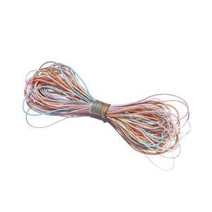 Close-up of 1mm colorful variegated wax cord for DIY jewelry making in multi-color mix