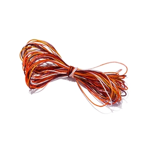 Macro view of 1mm multicolor space-dyed waxed polyester cord with fine fiber texture
