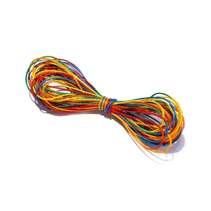 Detail of 1mm colorful polyester waxed cord for DIY jewelry braiding and beaded crafting