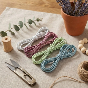 Cordino intrecciato in cotone metallizzato 3mm in quattro colori per gioielli fai-da-te