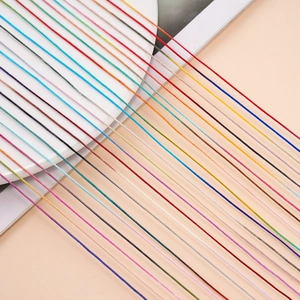 Gedetailleerde macro-opname van kleurrijke nylon vlechtkoorden in gradiëntkleuren voor DIY-sieraden