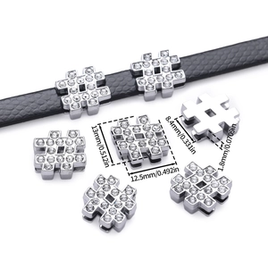Macro view of crystal rhinestone hashtag charm bead for DIY flat jewelry making