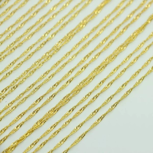 Chaîne à vagues dorée pour création de bijoux DIY avec plusieurs fermoirs mousquetons