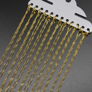 Lot de 12 chaînes à vagues dorées avec fermoirs mousquetons pour la création de bijoux