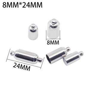 Dimensioni dettagliate della chiusura magnetica argento 8mm con corpo cilindrico