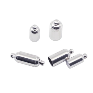Chiusura magnetica a cilindro in argento per gioielli con anello di collegamento
