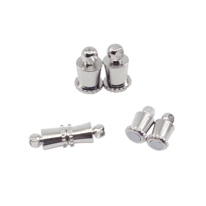 Chiusure magnetiche in argento per collane con cilindro testurizzato per gioielli DIY