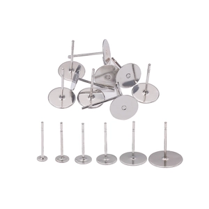 Edelstahl Flache Platte Ohrstecker-Stift DIY Ohrring-Zubehör Silberton Ohrring-Rücken Basis Für Schmuckherstellung Bedarf