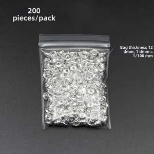 200 pieces of silver bullet clutch ear nuts in a clear pack for jewelry DIY making