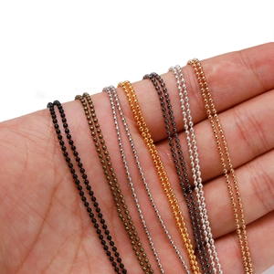 Assortiment de chaînes à billes métalliques pour bijoux DIY en doré, argenté et bronze
