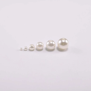Gepolijste witte ronde ABS parels in 6 maten met gat voor DIY sieraden accessoires