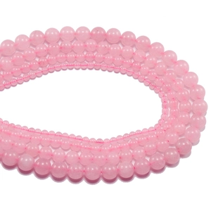 Polished natural rose quartz round loose beads in various sizes for DIY jewelry making