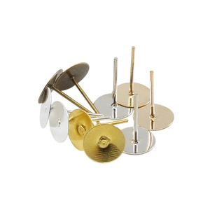 Ohrstecker-Rohlinge mit flacher Platte in Gold Silber und Bronze für DIY-Schmuckherstellung