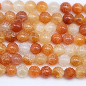 Natural Red Dragon Vein Agate Round Beads For DIY Bracelet Necklace Jewelry Making Loose Crackle Stone Beads Accessories