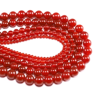 Perles rondes en agate rouge polie de différentes tailles pour bracelets de bijoux DIY