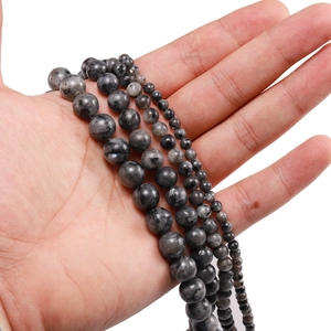 Natural labradorite round loose beads in four different sizes for DIY jewelry making