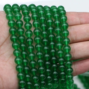Dunkelgrüne, durchscheinende Malaysia-Jade-Chalcedon-Rundperlen für DIY-Schmuckherstellung